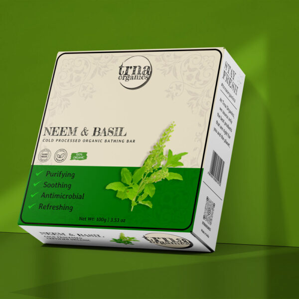 Neem with Basil - Cold Processed Organic Bathing Bar - Image 2